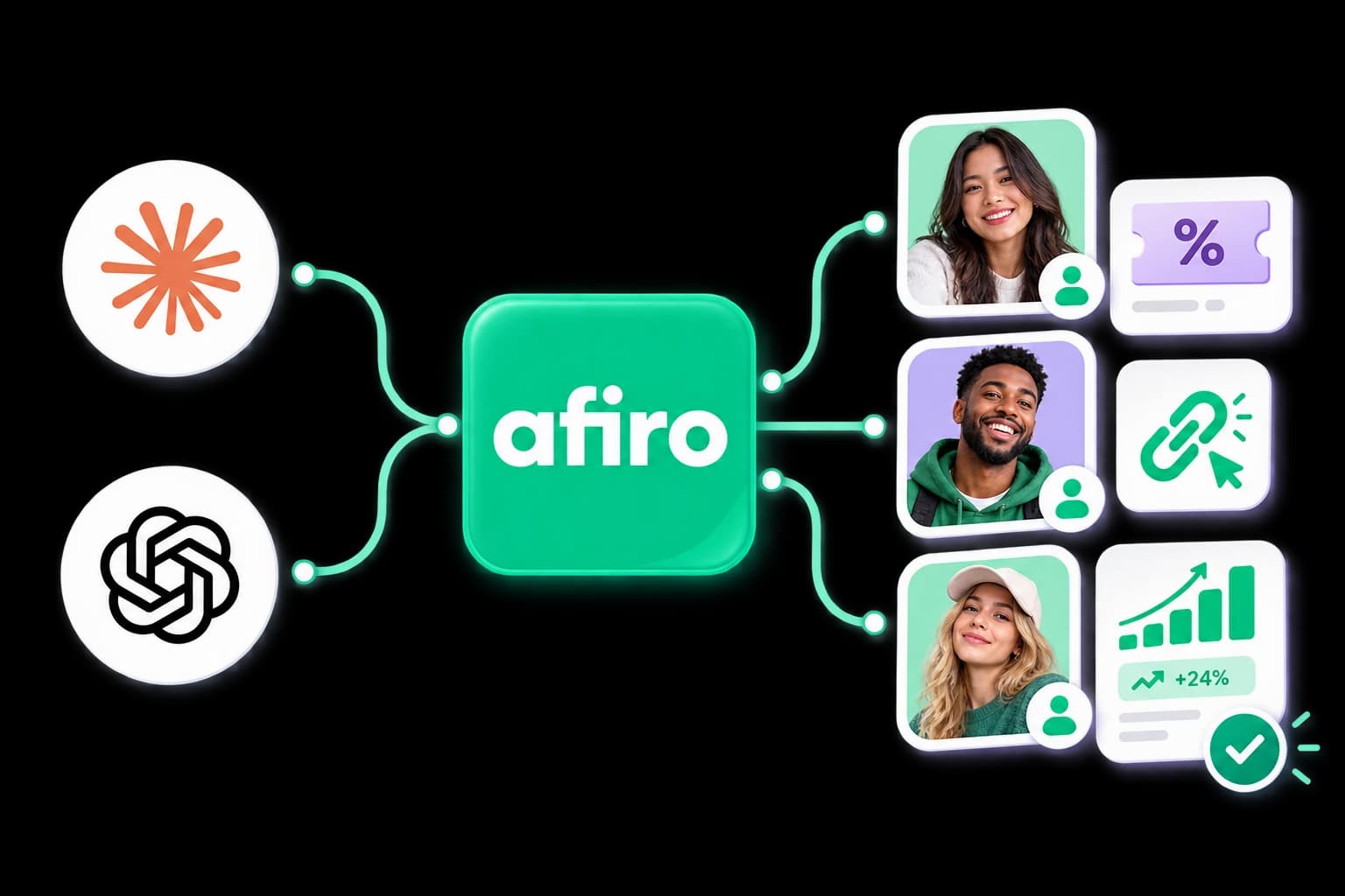 Conecte a operação às IAs que seu time já conhece.